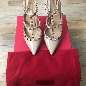 Valentino Patent Rockstud Caged Heels